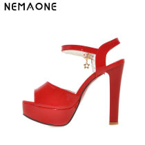 NEMAONE Plus Size 34-43 Summer Women Sandals Fashion High Heels Sandal Sexy Gladiator T-strap Platform Party Dress Shoes Woman