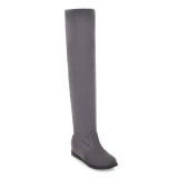 Autumn New Women Over The Knee Boots Thick Heel Women's Nubuck Suede Leather long Boots Women low Heels Fashion Boots
