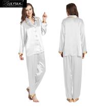 Lilysilk Silk Pajama Sets Womens Long Sleeve 22 Momme White Night Wear Sleepwear Pijima Family Clothing Ladies Brand Winter