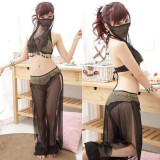 sexy lingerie set lace sexy costume veiled Arab dance babydoll dress Latin belly dance clothing erotic lingerie transparnet hot
