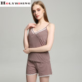 2017 girls Sleepwears women cotton pajamas V-Neck Sleeveless Pajamas Nightgowns cute pajamas sleepwear Casual Nightwear