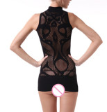 New sexy lingerie hot Hollow Out Spaghetti Strap With a Bow Open Cup Crotchless Sexy Teddy halloween costumes for women