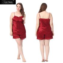 Lilysilk Women Pyjimas Set Solid 22 Momme Lace Trim Camisole Set V Neck Plus Size Female 2016 Clothing For Wedding Gift Luxury