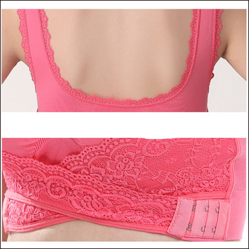 Top Sexy Women Lace Bra Gather Front Buckle Without Rims Brassiere Tank Outside Bra Top Underwear Women Crop Bra Top -B