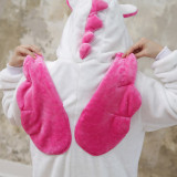 Pink Unicorn Pajamas Sets Flannel Pajamas Winter Nightie Kigurumi Pyjamas for Women Adults