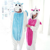 Pink Unicorn Pajamas Sets Flannel Pajamas Winter Nightie Kigurumi Pyjamas for Women Adults