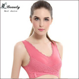 Top Sexy Women Lace Bra Gather Front Buckle Without Rims Brassiere Tank Outside Bra Top Underwear Women Crop Bra Top -B