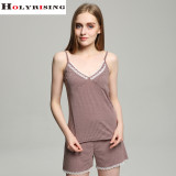 2017 girls Sleepwears women cotton pajamas V-Neck Sleeveless Pajamas Nightgowns cute pajamas sleepwear Casual Nightwear