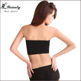 Factory Price Lace Tube Tops Women Summer Strapless Bandeau Top Sexy Padded Crop Top Black Beige Lace Bra Top -B5