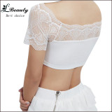 2016 Newest Hot Sale Women's Tanks Sexy Lace Bandeau Tank Top Padded Bra Tops Bra Prevent Exposed Vest Bustier Crop Top -C