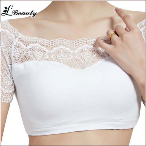 2016 Newest Hot Sale Women's Tanks Sexy Lace Bandeau Tank Top Padded Bra Tops Bra Prevent Exposed Vest Bustier Crop Top -C