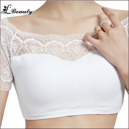 2016 Newest Hot Sale Women's Tanks Sexy Lace Bandeau Tank Top Padded Bra Tops Bra Prevent Exposed Vest Bustier Crop Top -C