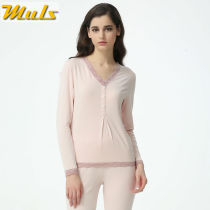 Pyjamas Women Knitted Modal Homedress Spring Sexy Lace Women Pajama Sets Light Blue Pink Size M L XL 2XL 1627