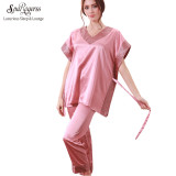 SpaRogerss Hot Fashion Women Pajamas Summer 2017 Brand Ladies Satin Pijama Short Sleeve Silk Pajamas Sets Pyjamas Women 10167