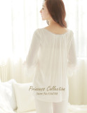 Free Shipping Princess Women's White Pajamas Pants Set Lace Decoration Sleepwear pijamas femininos verao