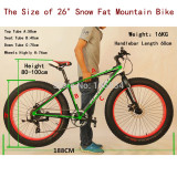 Hot! 7 Speed Bicicleta Mountain Bike 26 * 4.0 Inch 10cm Widen Mud Knobby Tire Bicicletas Terrain Bicicleta Snow Bicycle Fat Bike