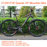 29 *19  Mountain Bike 27 Speeds Full Suspension Fork Mountain bicycle Aluminium Alloy Frame 29*1.95 Tire Bicicletas Mountainbike