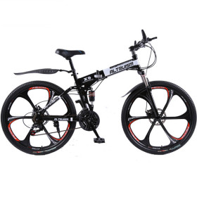 ALTRUISM X9 Mountain Bike Steel 24 Speed Folding Bicycles Double Disc Brake Bikes 26 Inch Bicycle