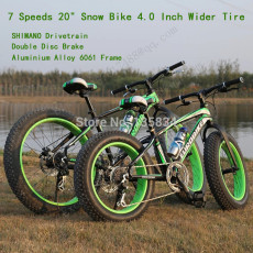 20 * 4.0 Inch 10cm Widen Tire Bicicleta 7 Speed Terrain Bicicleta Snow Bicycle for Childen Fat Bike Bicicletas Mountain Bike 20