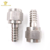 2pcs/lot Stainless steel Swivel Nut Flared 1/4  Nut x 5/16  Barb Adapter-kegging Homebrewing Hardware