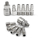 6pcs Euro Air Line Hose Compressor Fitting Connector Quick Release Set 1/4inch For Hardware Tools