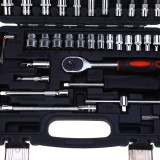 53pcs Automobile Motorcycle Repair Tool Case Precision Ratchet Wrench Sleeve Universal Joint Hardware Tools Kit Auto Repairing