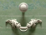 2.5  pull handles Shabby Chic Dresser / Drawer Knob White Silver Rustic Kitchen Cabinet Handle Door Handle furniture hardware