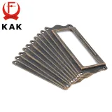 10pcs KAK Antique Brass Handle 64*32mm Label Pull Frame Name Card Holder Cabinet Drawer Box Case Knobs For Furniture Hardware