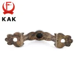 KAK 10pcs 43*10MM Box Handle Zinc Alloy Knobs Arch Tracery Bronze Tone For Drawer Wooden Jewelry Box Furniture Hardware