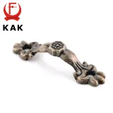 KAK 10pcs 43*10MM Box Handle Zinc Alloy Knobs Arch Tracery Bronze Tone For Drawer Wooden Jewelry Box Furniture Hardware