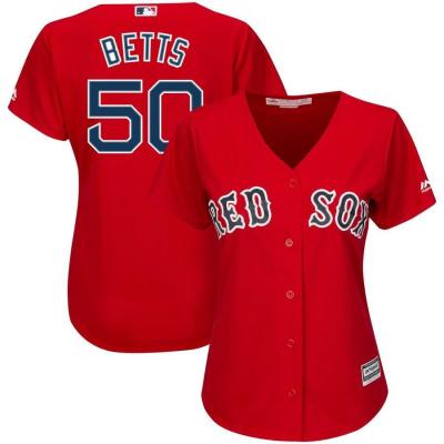 Women's Mookie Betts Boston Red Sox Majestic Alternate Cool Base Player Jersey Scarlet