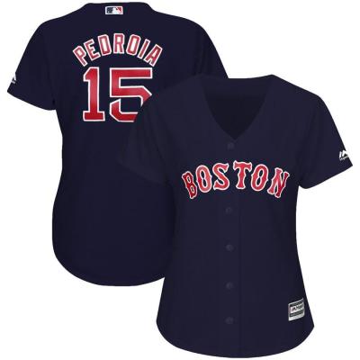 Women's Dustin Pedroia Boston Red Sox Majestic Alternate Cool Base Replica Player Jersey Navy