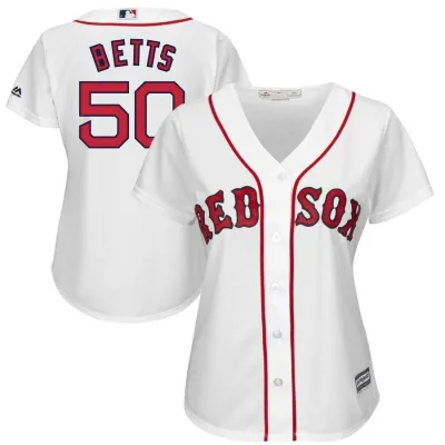 Women's Mookie Betts Boston Red Sox Majestic Cool Base Player Jersey White