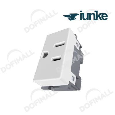 TOMACORRIENTE SENCILLO HORIZONTAL POLO TIERRA COLOR BLANCO 15A