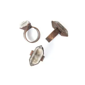 Smokey Raw Crystal Ring