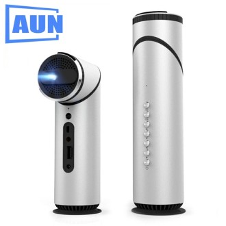 AUN Q9 Portable Projector, 90 Degree Rotatable Lens Projector. Built-in Android 5.1, WIFI, Bluetooth, 3,000 mAH Battery. 1080P