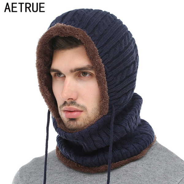 AETRUE Knitted Scarf Skullies Beanies Winter Hats For Women