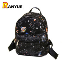 Fashion Star Universe Space Printing Backpack Black School Bags For Teenage