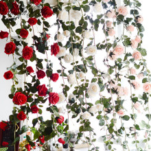 New Australia 1.8m silk rose flower vine hight quality artificial decorative rose Rattan wedding background decoration 1pcs