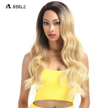 Noble Hair Lace Front ombre blonde 28 inch Long wavy red african american Synthetic