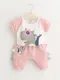 Girl's Denim Style Belted Ruffle Dress
