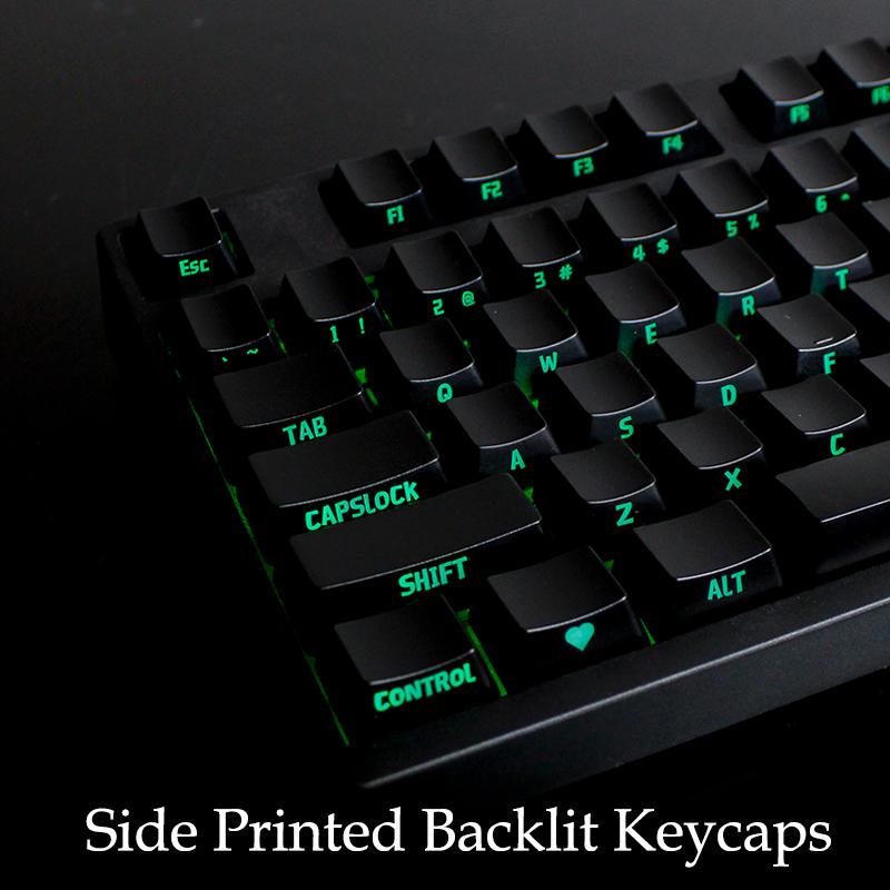 104 abs side printed backlit keycap