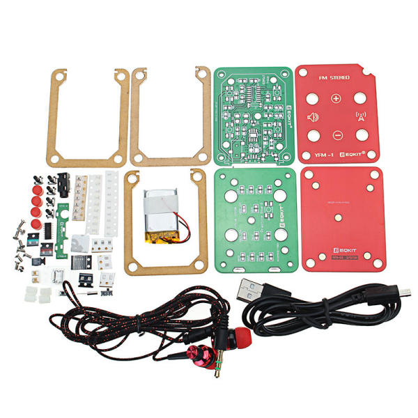 EQKIT® FM Stereo Radio Kit 76-108Mhz Frequency 180mAh 32Ω Impedance YFM-1 DIY Electronic Parts