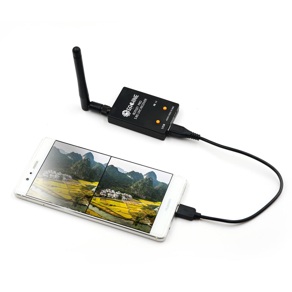 Eachine ROTG01 Pro UVC OTG 5.8G 150CH Full Channel FPV Receiver W/Audio For Android Smartphone - Black