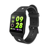 XANES W1 1.3  IPS Color Screen GPS Smart Watch Waterproof Pedometer Heart Rate Monitor Blood Pressure Smart Bracelet Wristband - Black