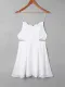 Scalloped Side Cut Out Swing Dress - White