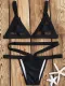 ZAFUL Mesh Panel Bandage Bikini - Black