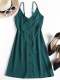 Contrast Button Front Cami Mini Dress - Peacock Blue