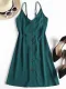 Contrast Button Front Cami Mini Dress - Peacock Blue