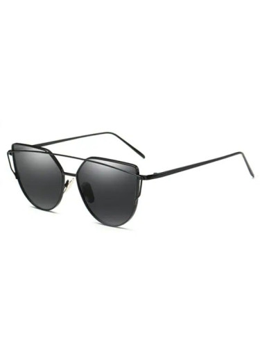 Vintage Crossbar Flat Lens Sunglasses - Black